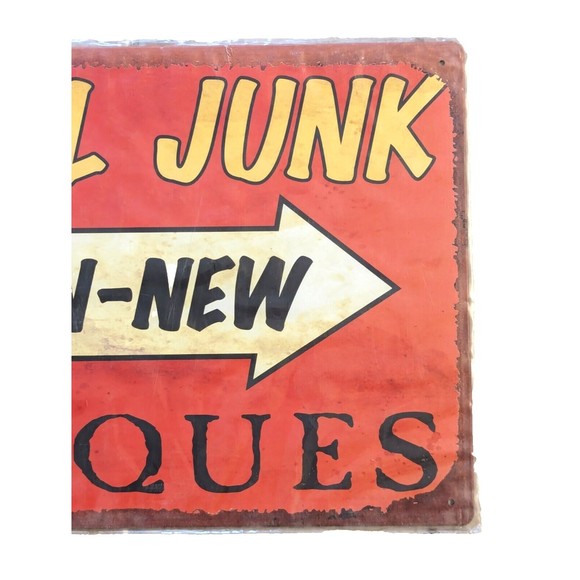 Useful Junk Old-N-New Antiques Retro Tin Sign 10 x 16-in Rustic Vintage Style - Picture 2 of 3